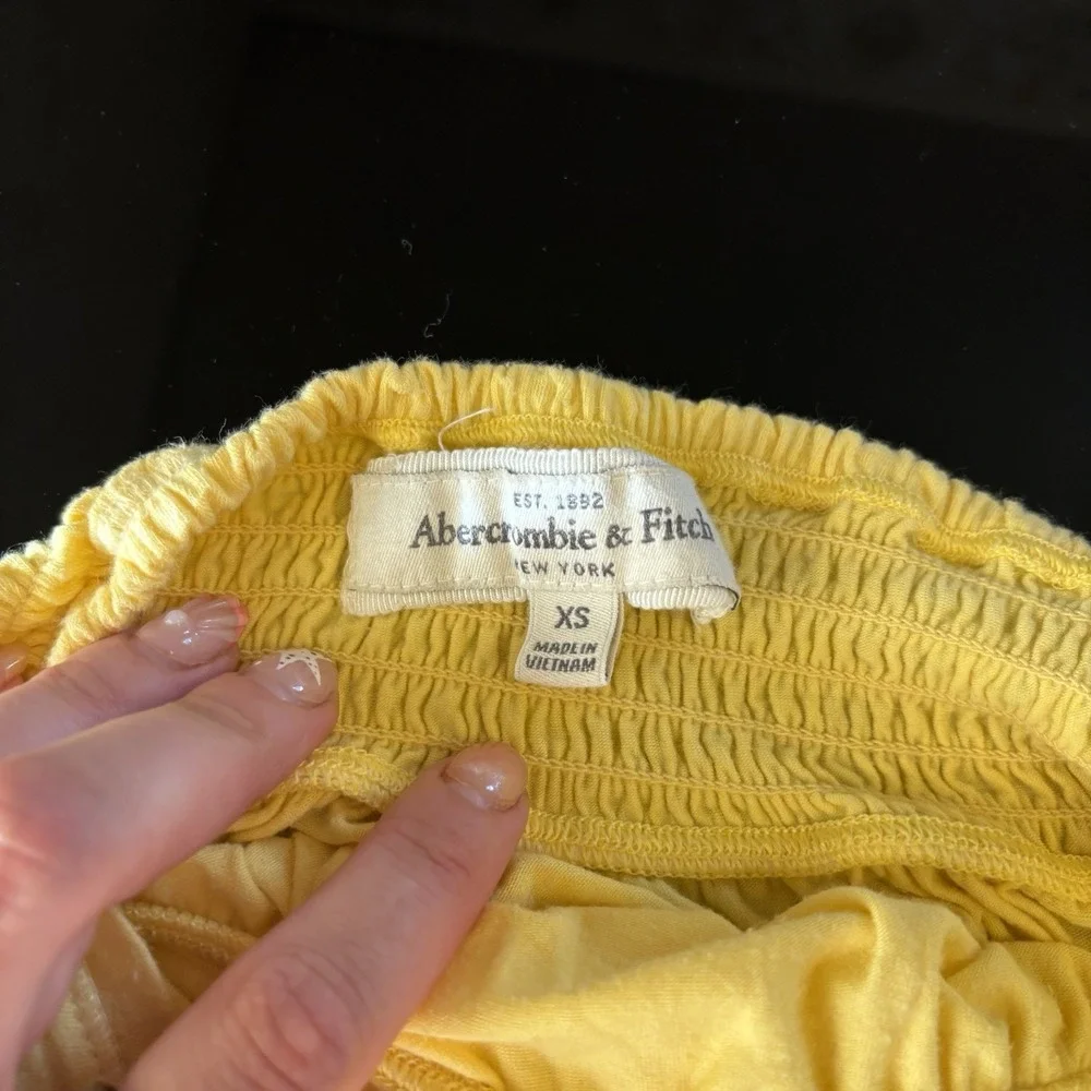 Abercrombie & Fitch Vintage Y2K  Smocked Halter Maxi‎ Dress Beach Butter Yellow